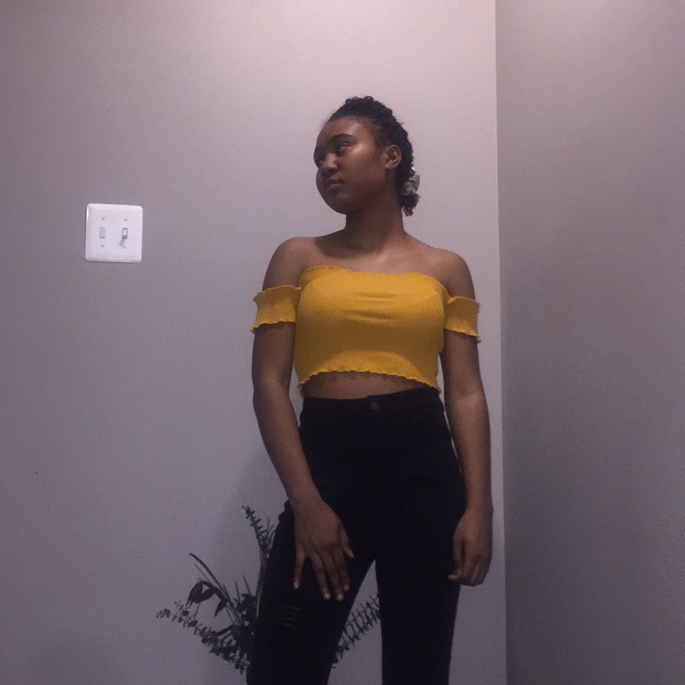 Orange crop top